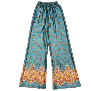 Vintage Sears 60s 70s Psychedelic Flower Power Wide Leg paisley print pants XS 0